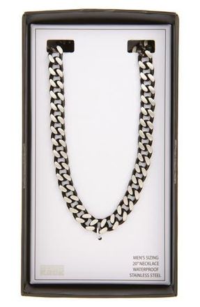Nordstrom Rack Mens Waterproof Edge Plated Curb Link Necklace in Black- Stainless at Nordstrom Rack