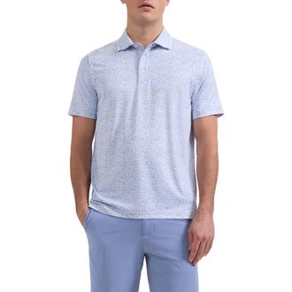 Bugatchi Three-Button Performance Polo in Periwinkle at Nordstrom, Size Xxx-Large