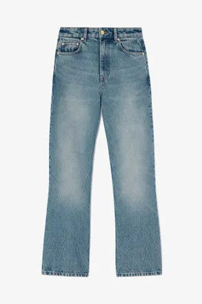 Ganni Blue Betzy Cropped Jeans in Tint Rigid Denim - Size 24W/33L Organic Cotton