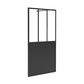 Vente-Unique Vente-unique - Porta per doccia walk-in Nero opaco Stile atelier 120 x 200 cm - urbanik
