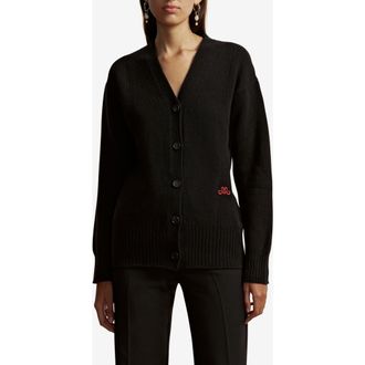 Marina Moscone Waisted Cardigan in Black at Nordstrom, Size X-Small