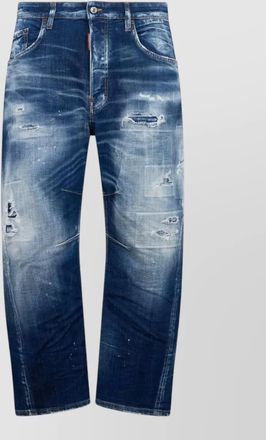 Dsquared2 straight leg trousers belt loops distressed