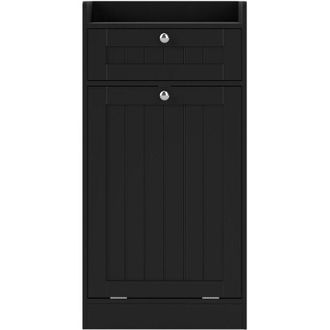 Costway Tilt-Out Laundry Cabinet Bathroom Storage Cabinet with Drawer-Black