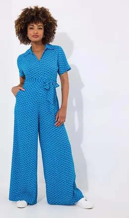 Joe Browns Zip Front Jumpsuit in Diamond Geo at Nordstrom, Size Medium