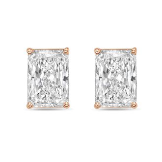Diana M. Jewels 14Kt Rose Gold 1.50 cts Lab Grown Radiant Cut Diamond Studs