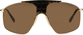 Alaia Womens Sunglasses Square Aviator Brown Metal Fibers Wallets & Purses