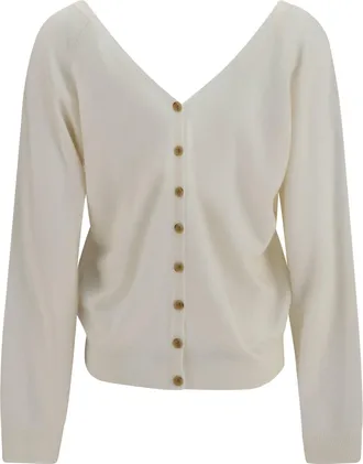 Lisa Yang Womens Jiani Cashmere Cardigan Cream Kashmir-Capra Hircus Kashmir/capra Sweater