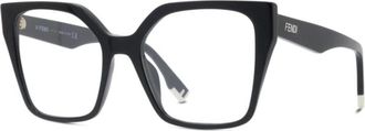 Fendi Way Geometrisch Optisch Montuur - unisex - Brillen - Zwart - 54 MM - Accessoires