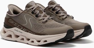 Skechers Womens Skechers Slip-Ins Glide Step Altus Mesh Womens Khaki Trainers - Grey - Size: 6