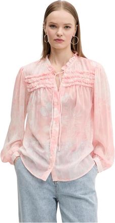 Desigual Enio Blouse - Dames - Blouses - Roze - S - Polyester - Overhemden