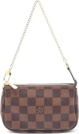 Louis Vuitton Borsa a mano mini in tela Damier Ebène 2022 - Marrone