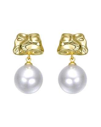Rachel Glauber 14K Pearl Dangle Earrings