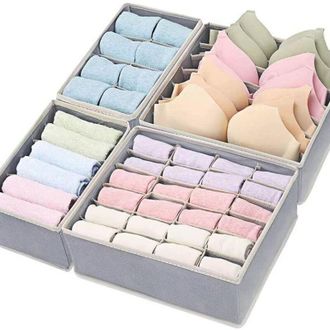 OEM Caja De Almacenamiento Plegable Para Armario - Ajuste Perfecto - Base Estable - Sistema De Cajones - Juego De 4 - Crezuo