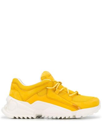 Ferragamo Skylar two tone sneakers - women - Suede/Polyester/Polyester/Rubber - 5.5 - Yellow