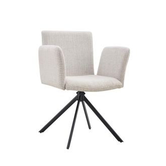 Koketto Home Silla de comedor comoda con reposabrazos en beige