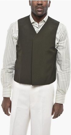 Givenchy Double-Breasted Wool Vest with Concealed Button Closure size 44