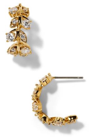 Nadri Adorn Cubic Zirconia Hoop Earrings in Gold at Nordstrom