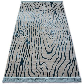 RugsX Rugsx - Carpet acrylic manyas 195AA Grey/Blue fringe blue 80x300 cm