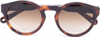 Chlo&eacute; Xena round-frame sunglasses - women - Acetate/Acrylic - 52 - Brown