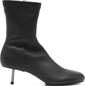 St.Agni leather heel boots - Nero