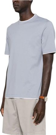 Brunello Cucinelli Hombre, Camisetas, Azul, Talla: 3XL