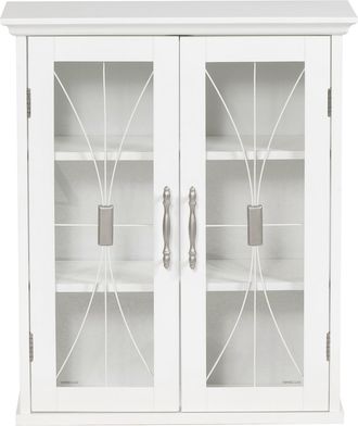 Teamson Home Teamson Home - Delaney Mueble De Pared De Madera Para Ba&ntilde;o Blanco 7930 Con 2 Puertas De Vidrio