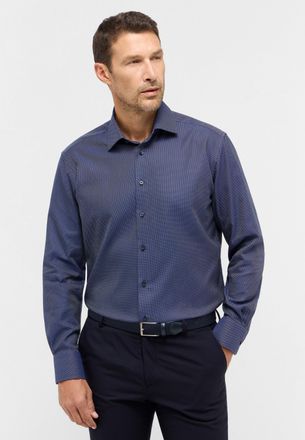 Eterna Langarmhemd ETERNA MODERN FIT, Herren, Gr. 45, Normalgr&ouml;ssen, navy, 100% cotton, tailliert, Manschette, Hemden Langarmhemd, NON IRON (b&uuml;gelfrei)