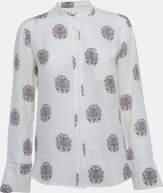 A.L.C. A. l.c Cream Floral Print Silk Julie Blouse