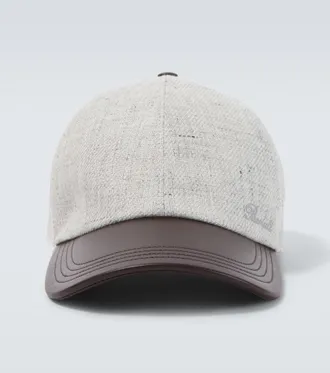 Berluti Leather-trimmed linen, wool, and silk baseball cap