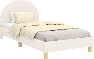 vidaXL Struttura Letto Bambini Con Testata Crema 90 X 190 Cm Boucl&eacute; Vidaxl
