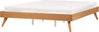 Beliani Cama Moderna Con Somier De Listones De Mdf 180 X 200 Cm Madera De Fresno Natural Berric