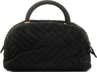Prada 1990s quilted suede tote bag - Black