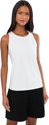 Eileen Fisher Pima Cotton Stretch Jersey Round Neck Slim Tank Top Womens Clothing White : SM, Cotton/Spandex