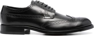 Tod's polished-finish lace-up brogues - men - Calf Leather/Rubber/Calf Leather/Calf Leather - 10.5 - Black