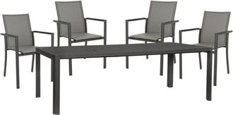 BIZZOTTO Offerta tavolo allungabile kiplin antracite 180-240X100CM +4 poltrone konnor antracite Bizzotto