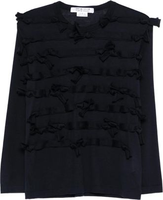 Comme Des Garçons Gebreide trui verfraaid met lint - Blauw