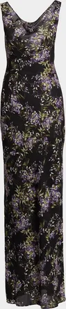 Norma Kamali Floral Cowlneck Maxi Dress