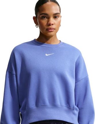 Nike Womens NSW Style Fleece Crew OOS - Lt Medium Blue/Sail Size XXL