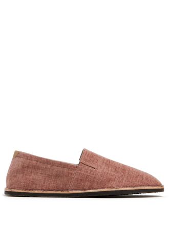 Brunello Cucinelli round-toe canvas loafers - Red