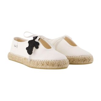 Kenzo Cotton Canvas Espadrille Flat - White
