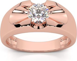 Pompeii3 Mens 3/4Ct Solitaire Diamond Wedding Anniversary Ring 14k Gold Band Lab Grown