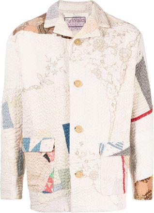 By Walid Noah patchwork-design jacket - men - Cotton - L - Neutrals