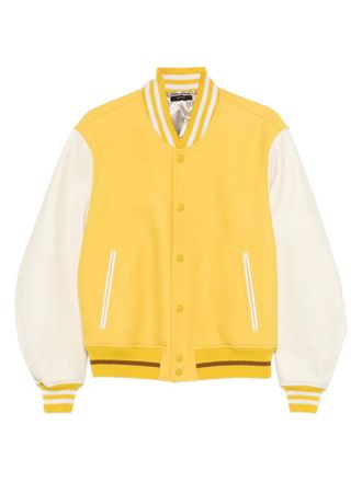 Tom Ford striped-trim buttoned jacket - men - Virgin Wool/Cotton/Viscose - 50 - Yellow