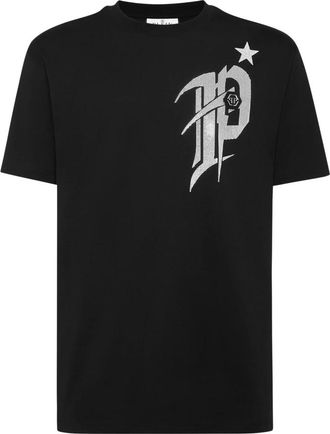 Philipp Plein Ronde Hals T-Shirt Gothic - Heren - T-shirts - Zwart - 2XL - Katoen - Tops