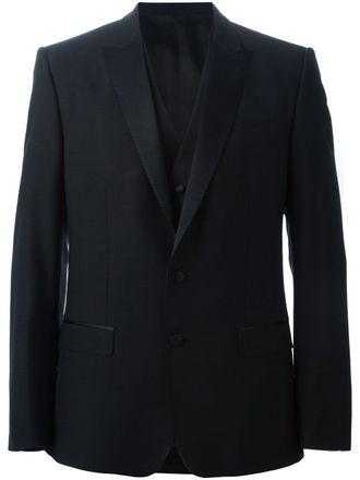 Dolce & Gabbana three-piece dinner suit - men - Silk/Polyester/Viscose/Virgin Wool - 46 - Black