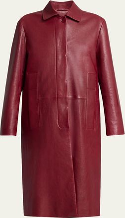 Proenza Schouler Nissi Semigloss Leather Coat