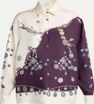 Versace Printed Silk Twill Shirt