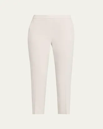 Theory Treeca Good Linen Cropped Pull-On Ankle Pants