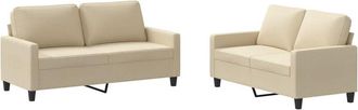 vidaXL Vidaxl - Juego De Sof&aacute;s Con Cojines 2 Piezas Tela Crema