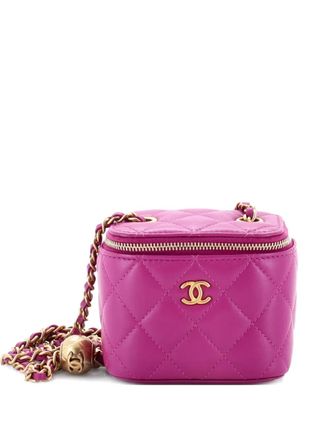 Chanel Pearl Crush Vanity Case with Chain Quilted Lambskin Mini clutch bag - Purple